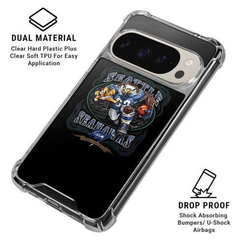 Liquid Blue NFL Seattle Seahawks Running Back Pixel 9/9 Pro Clear Case